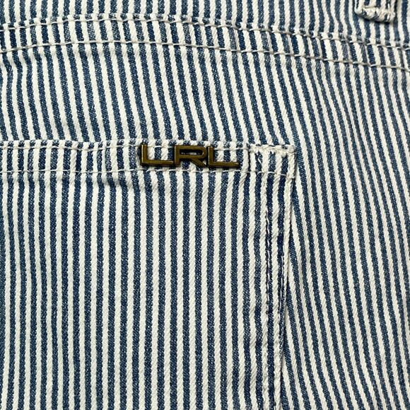 Ralph Lauren Jeans Plus Size Womens 20 Blue White Striped Denim Preppy Old Money - Picture 5 of 12